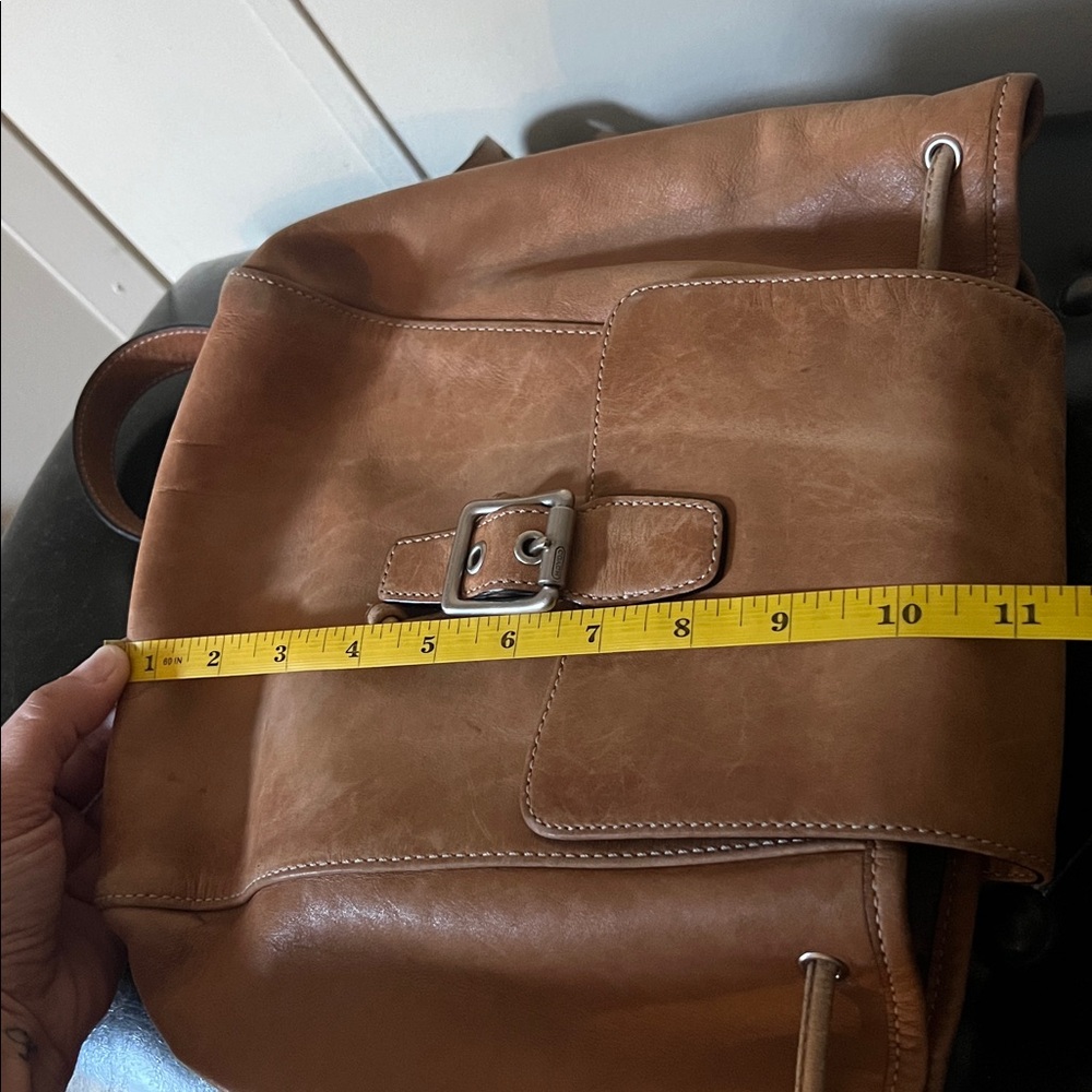 Vintage Coach Leather Buckle Backpack Bag - Picture 12 of 16